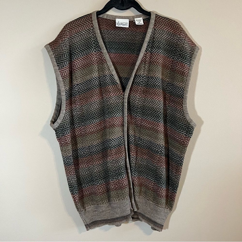 ✨ Vintage Maglificio Florence Brown Wool Grandpa Vest XL